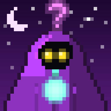 Epic Riddler: purple hood, yellow eyes, cyan orb